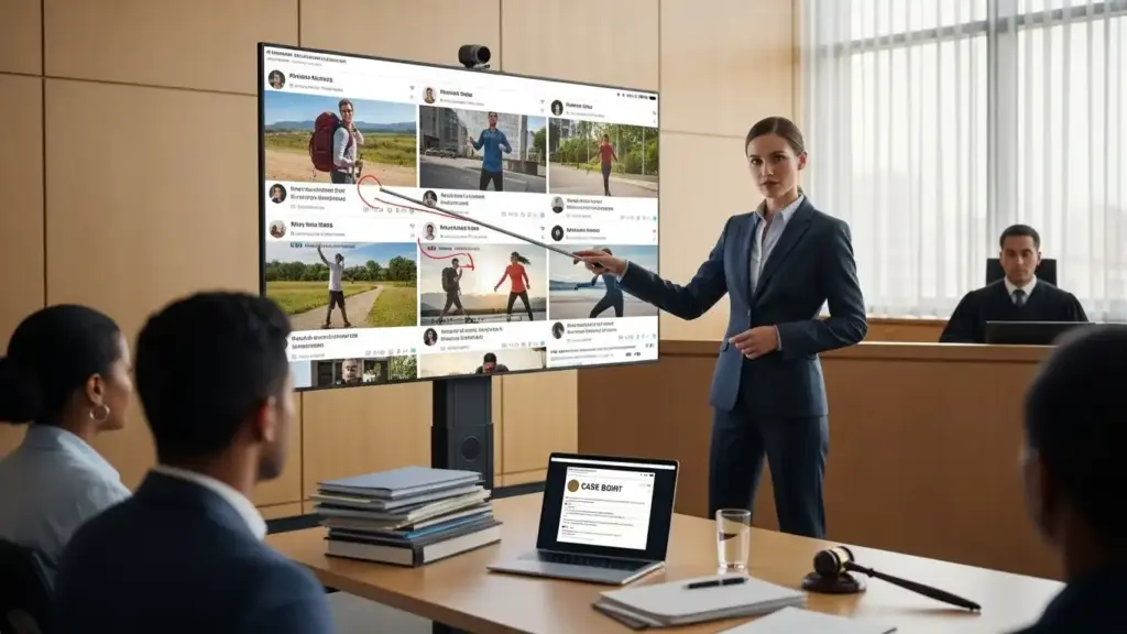 Attorney using social media screenshots in a 2025 injury case