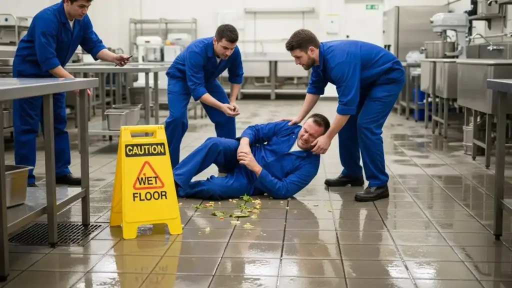 Employee injured on workplace floor