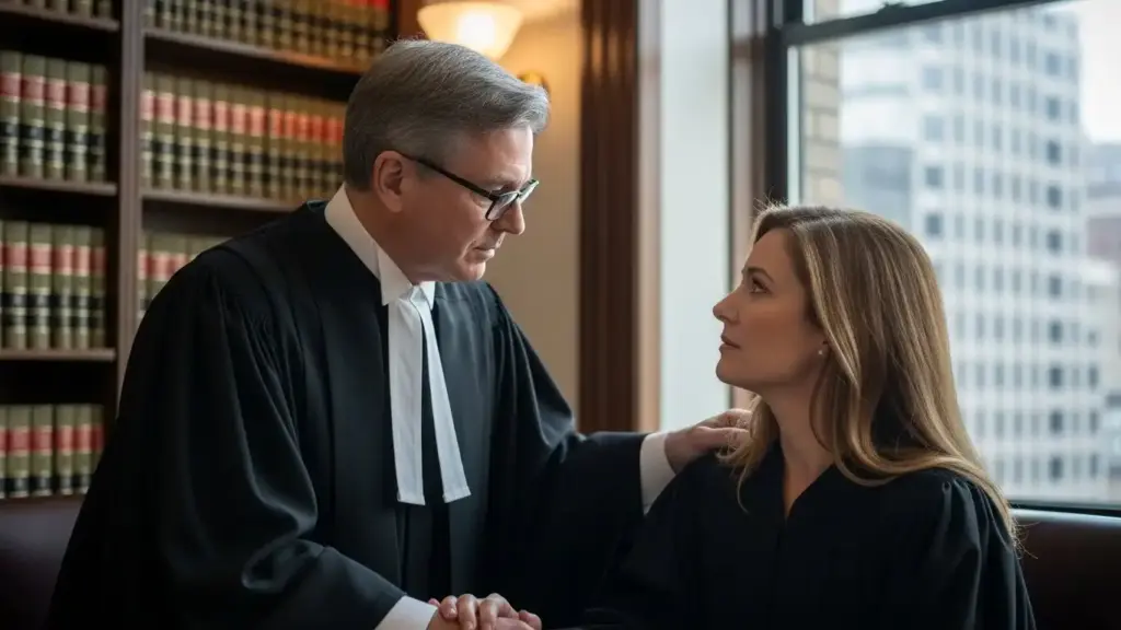 Lawyer consulting family for wrongful death claim