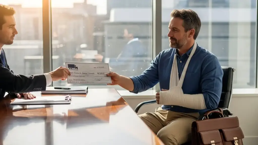 Victim receiving compensation for truck accident